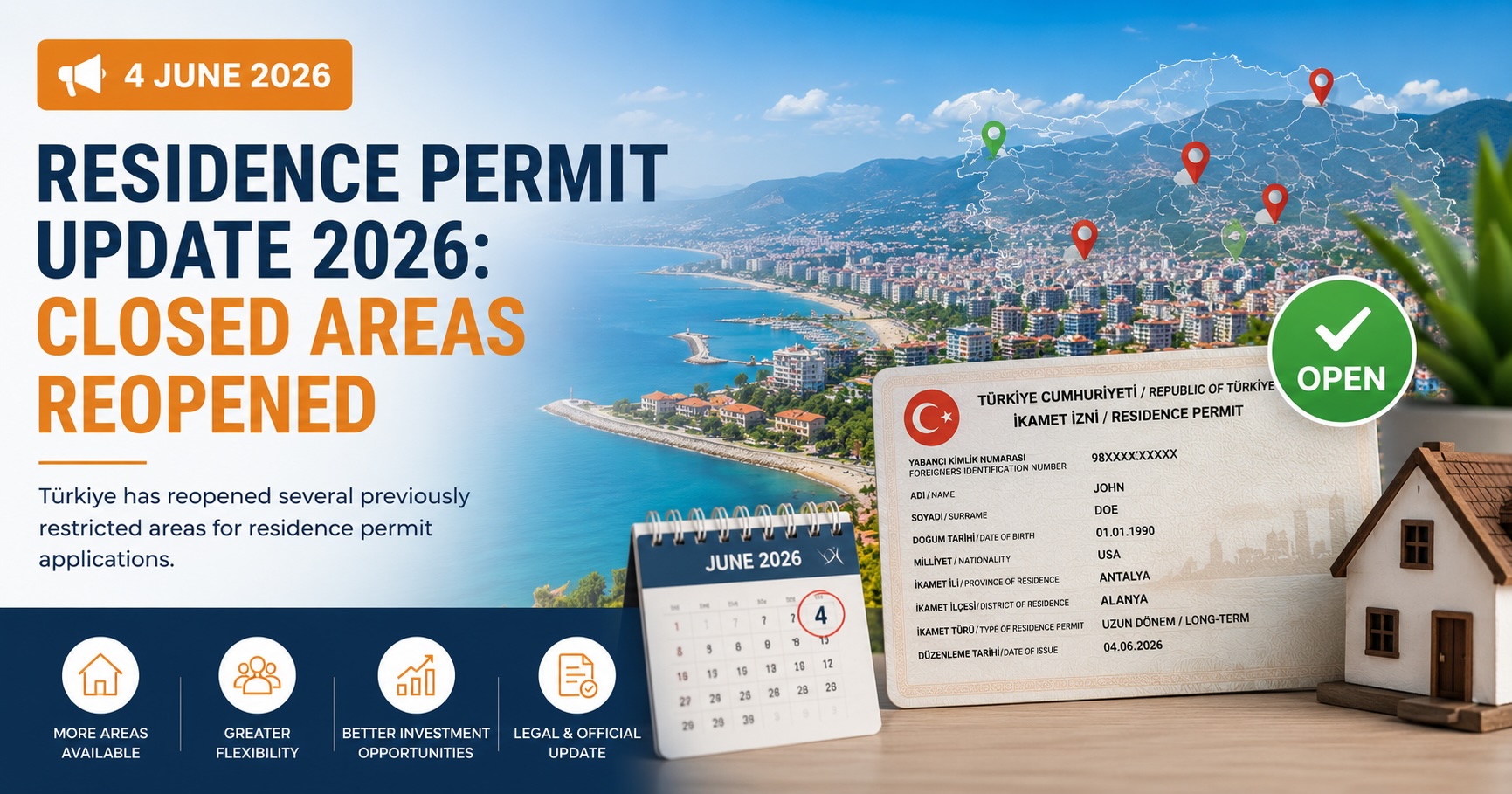 Residence Permit Update 2026: Closed Areas Reopened in Türkiye